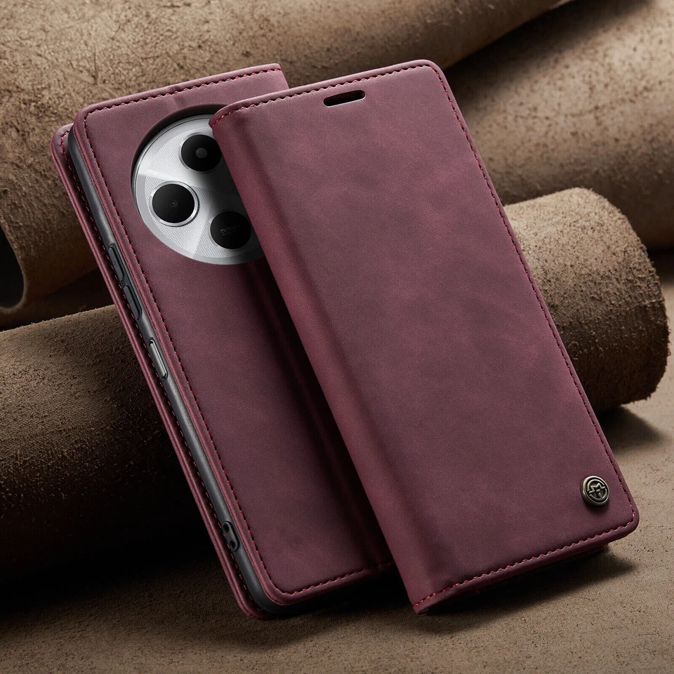 Para Xiaomi Redmi 14C, Lujo Retro Cuero Billetera Ranuras para Tarjetas Soporte Estuche Cubierta Foto 3 de 4