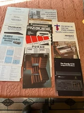 Original Vintage Stereo Brochures - Onkyo, Design Acoustics, Eumig, Superscope  