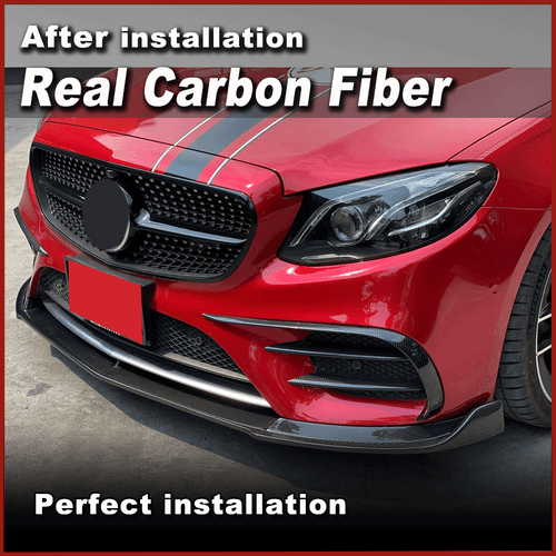 6PCS REAL CARBON Front Bumper Splitter Canard Fins For Benz W213 E400 E43 17-19 - Bild 5 von 12