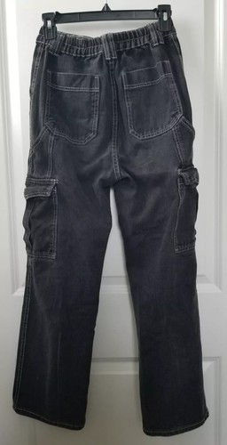 Shein Black 6 Pocket Cargo Pants Girls Size 6 - Picture 2 of 11