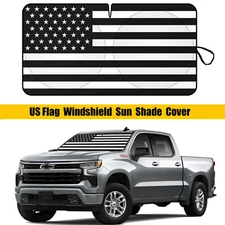 For Chevy Silverado 1500 Car Windshield Sun Shade Visor US Flag UV Block Cover