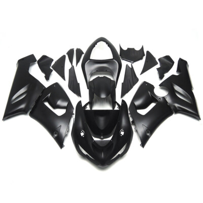Matte Black Plastics Fairings for Kawasaki ZX636 2005 2006 Ninja ZX6R Bodywork