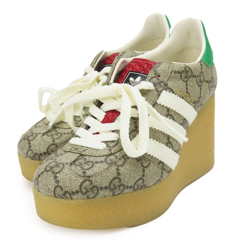 OCCASION GUCCI Baskets Gajeel 725655 Adidas Collaboration 34 GG Supreme Canvas/...