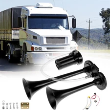 Super Loud 150DB Car Truck Train Boat Dual Trumpet Air Horn Compressor 12V/24V
