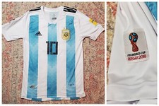 Adidas Lionel Messi # 10 2018 Argentina Blue/White World Cup Jersey-Men's M-GUC