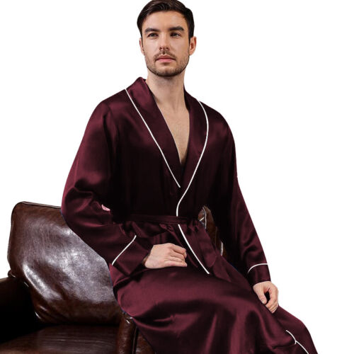 Herren Seide Satin superweiche Robe - 5 TAGE VERSAND USA - Verkäufer - SCHNELLER VERSAND!!!! - Bild 7 von 30