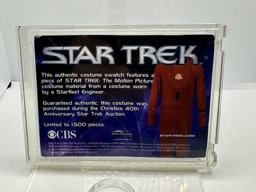 2007 Star Trek: The Motion Picture Costume Reliquia Tuta Ingegnere Flotta Stellare 1/1500! - Foto 2 di 6