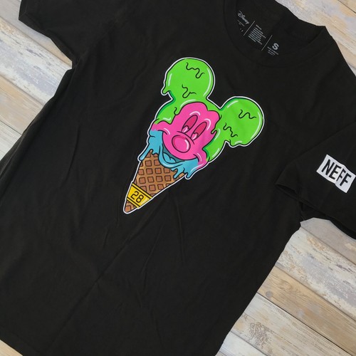*New* Disney Collection by Neff Mickey Mouse Ice Cream Black Cotton Tee - Picture 5 of 11