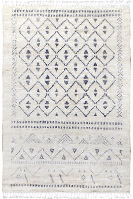 Moroccan Luxury Hand-Knotted Wool Rugs for Bedroom Flooring 5x8 ft