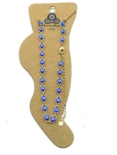 Evil eye Gold Plated  Ankle Bracelet For Women Foot Bracelets#2503-DB