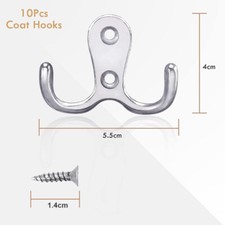 10 Zinc Alloy Back Door Hooks Coat Hooks Wall Mounted for Bathroom Towel Hanging