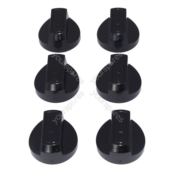 6 X Black Universal Stoves Belling New World Cooker Oven Hob Control