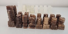 Stone (Agate ?) Carved Aztec 32 Piece Chess S...