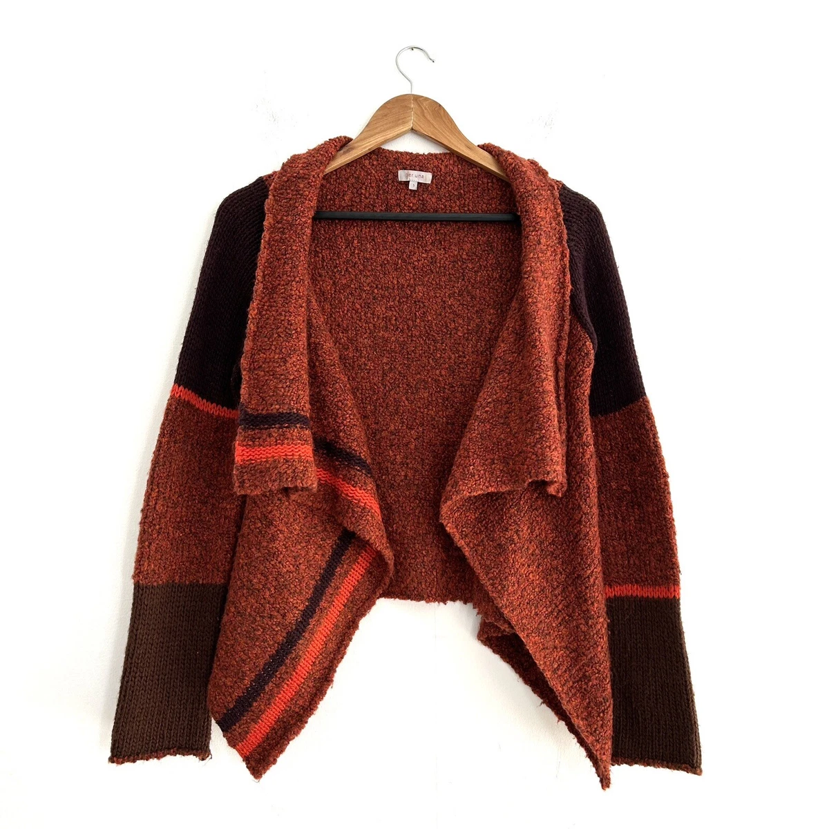 Orange top waterfall cardigan