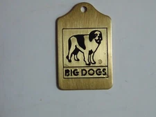 BIG DOGS GOLD BRASS  KEY FOB BAG PURSE CHARM KEYCHAIN HANG TAG