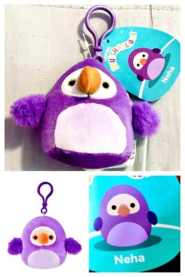 NEW Squishmallows Mega Purple Dodo Bird Plush Toy Clip Stuffed Animal Keychain