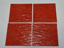 4 piece, Orange Stained Glass Tiles, Size: 10 x 10 cm, 3 mm thick.  