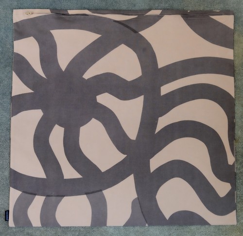 Raro copricuscino vintage Marimekko cassa e barile Joonas grigio talpa cotone 23"x23" - Foto 6 di 10