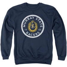 Murray State University Adult Crewneck Sweatshirt Plaid Badge, Navy, S-3XL