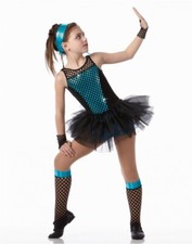 Move It Niño X-Pequeño Disfraz de Baile Biketarda Malla Calcetines, Guantes y Envoltura para la Cabeza Nuevo