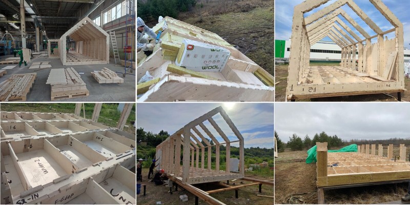 495 sq.ft SOLID PLYWOOD HOUSE KIT #PW-49 WOOD PREFAB DIY KIT BUILDING CABIN HOME - thumbnail 12