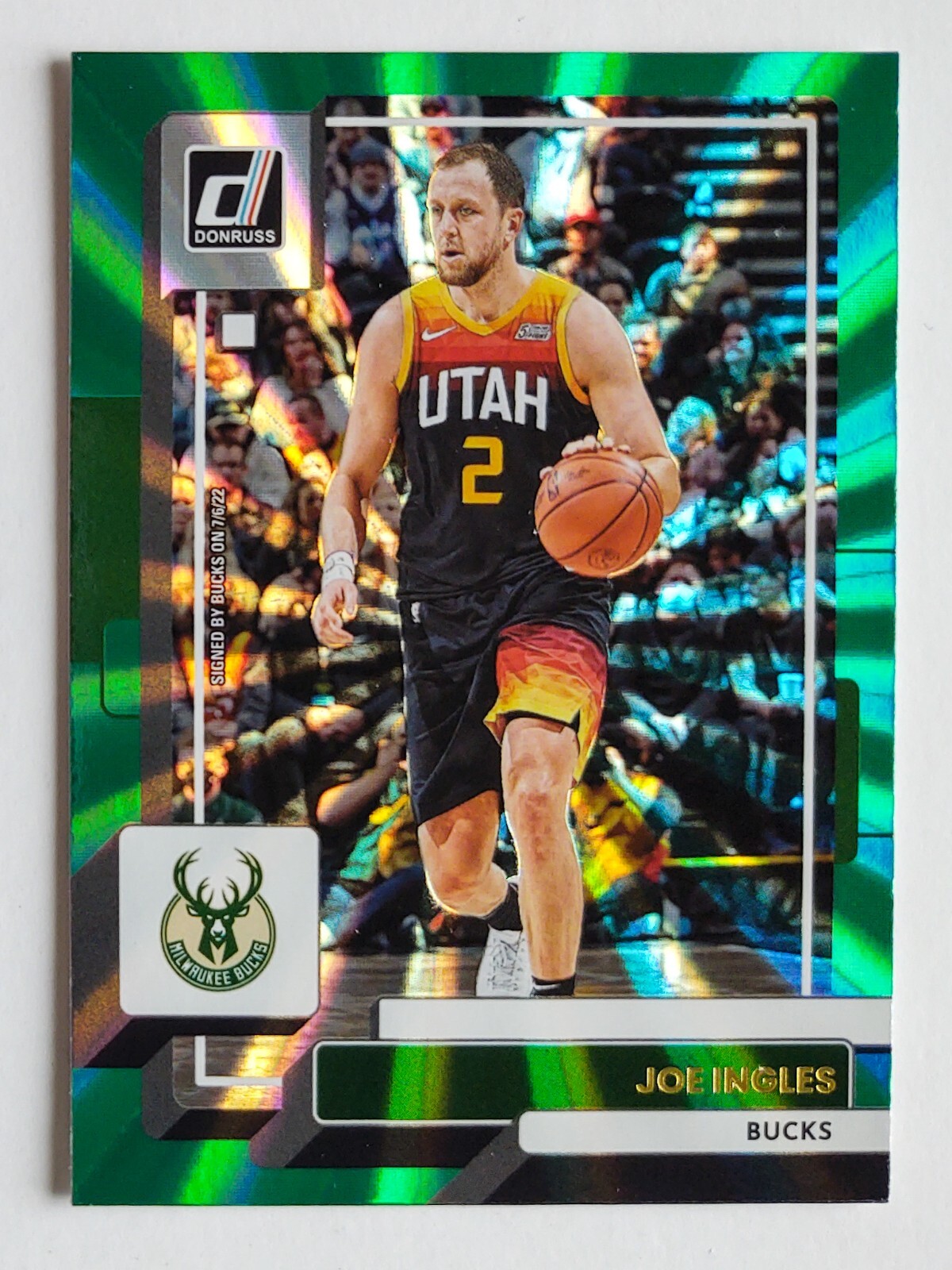 JOE INGLES 2022-23 Panini Donruss Green Holo Laser #198 Milwaukee Bucks