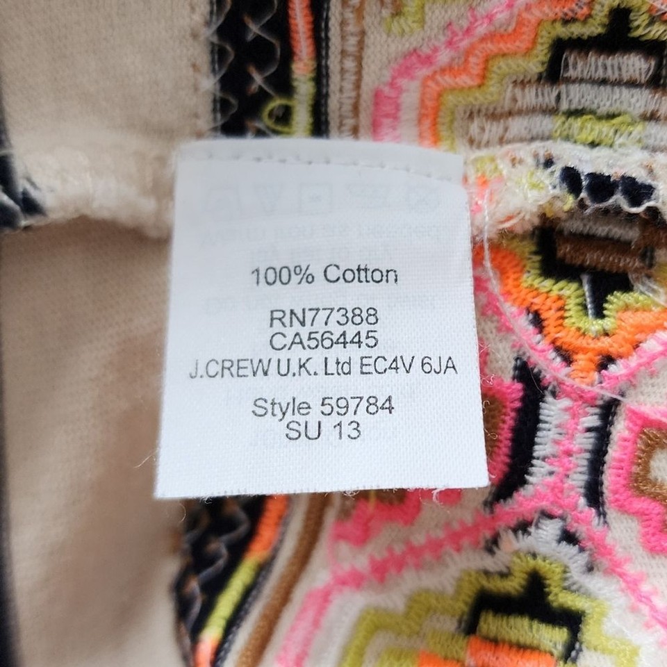 J. Crew Women's Small Stripe Multicolor Embroidered Blouse eBay