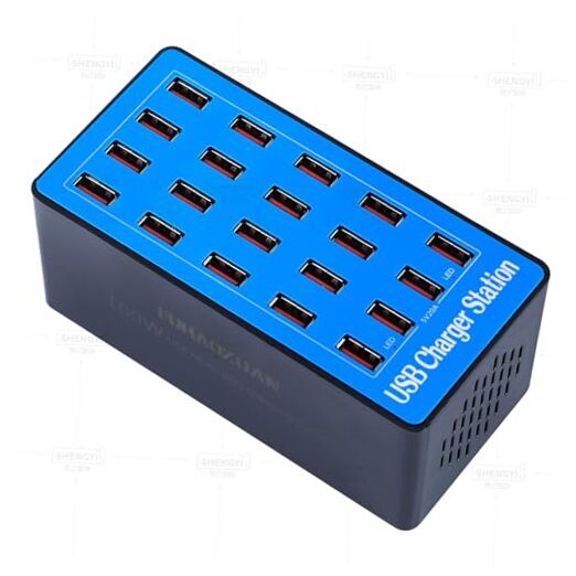 100W 20-Port USB Charging Station with Smart Safety for Multiple Devices  -image