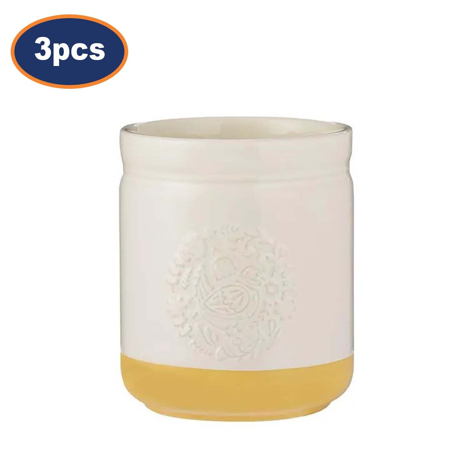 Utensil Holder Stoneware Cockerel Hen 1.3L Cutlery Pot Kitchen Organiser 3pcs