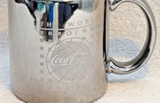 Cola Becher Mug Mettalic Look mit Henkel the world of cola atlanta Vintage