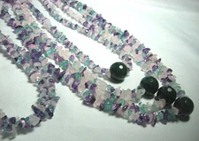 925 Sterling Silver FLORENCE by J FRANCIS Necklace  w amethyst / pink quartz