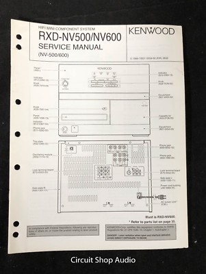 Original Kenwood RXD-NV500 / NV600 HIFI Mini System Service Manual