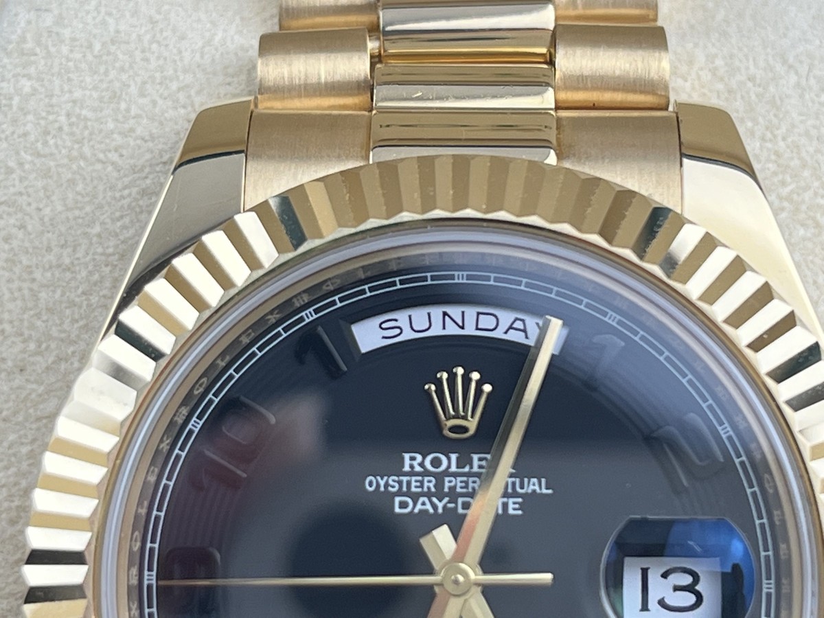 Rolex Day-Date 218238 Black Out All Black Dial 41mm 18K