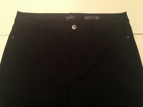 NEW! J.Jill Black Denim Jeans Women's Size 14 Kick-Flare Ankle Raw Hem 5 Pocket - Picture 2 of 12