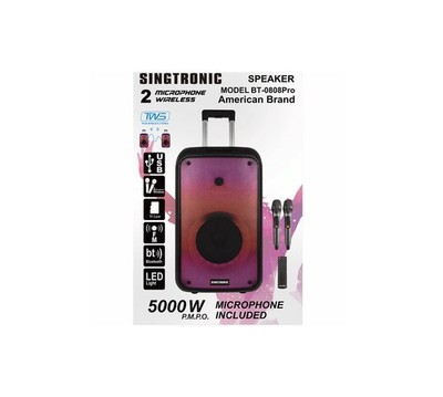 Portable 500W Bluetooth Home Karaoke System 2 x Wireless Microphones