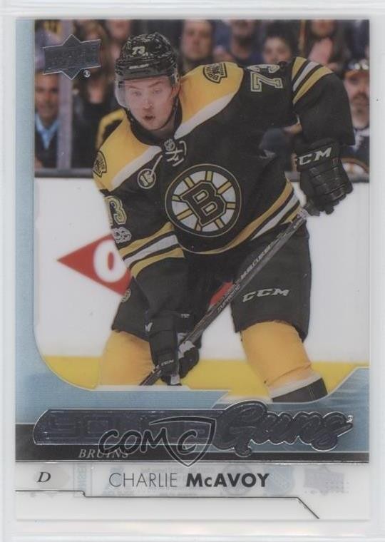 2017-18 Upper Deck Young Guns Clear Cut Charlie McAvoy #242 Rookie RC