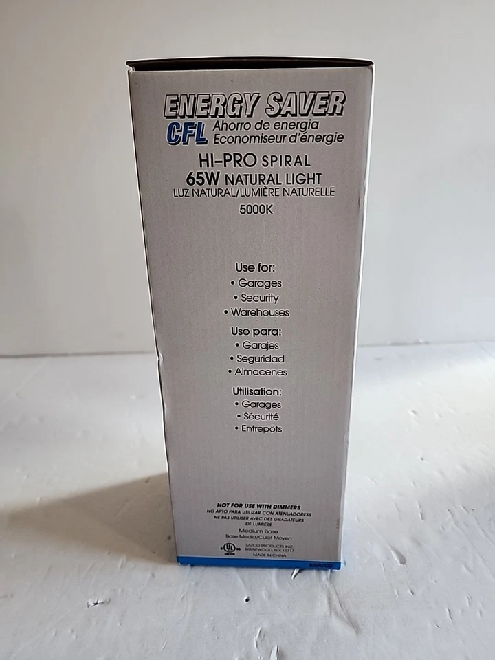 Satco S7386 65T5/50 Spiral Compact 65W 120V T5 Mog E26 5000K- NEW IN PACKAGE - Image 2 of 4