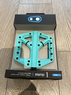 Crank Brothers Pedale Stamp 1 türkis grün flach MTB groß original 2