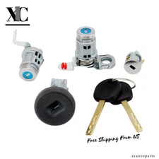 IGNITION DOOR & TAILGATE LOCK CYLINDER SET 2 KEYS FOR 2014-2020 CHEVY SILVERADO