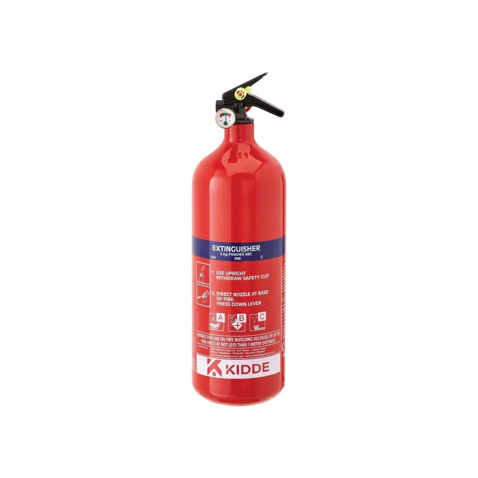 Kidde 2kg Dry Powder Fire Extinguisher 13A 89BC BSI EN3