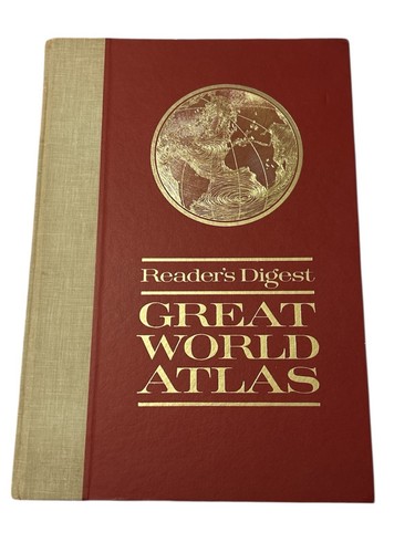 VINTAGE READERS DIGEST GREAT WORLD ATLAS 1ST EDITION HARDCOVER 1963 - EXCELLENT