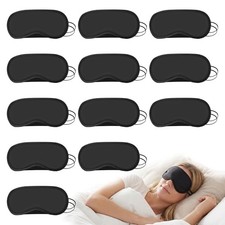 Bulk Sleep Masks, Black Eye Masks in Bulk, Featuring Elastic Straps and A 12