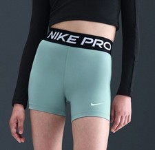 Nike Girls 3" Pro Compression Shorts Cannon Green NEW