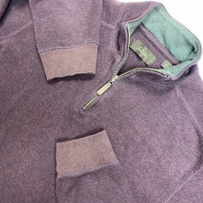 Tasso Elba Mock Neck 1/4 Zip 100 Heavy Cotton Knit Mens L Maroon/Wine