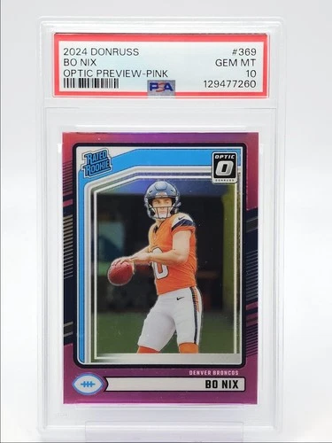 BO NIX 2024 DONRUSS OPTIC PREVIEW RATED ROOKIE PINK PRIZM RC PSA 10 Q2167