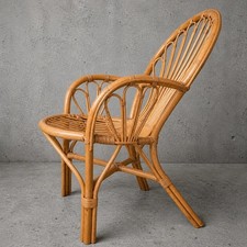Vintage Italian Bamboo Peacock Chair Mid Century Rattan Armchair