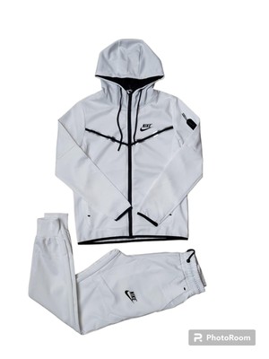 Tuta Nike Bianco Felpa Con Cappuccio E Pantalone Taglia L UK