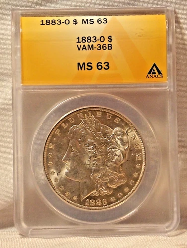 1883-O  MORGAN DOLLAR  *BRILLIANT WHITE*  MS-63   VAM-36B    1 HIGHER!!!   RARE!