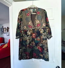 Johnny Was Dress Multicolor Floral Embroidere...