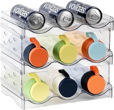 Plastic Stackable Bottle Storage Holder 9 Bottles, Transparent 